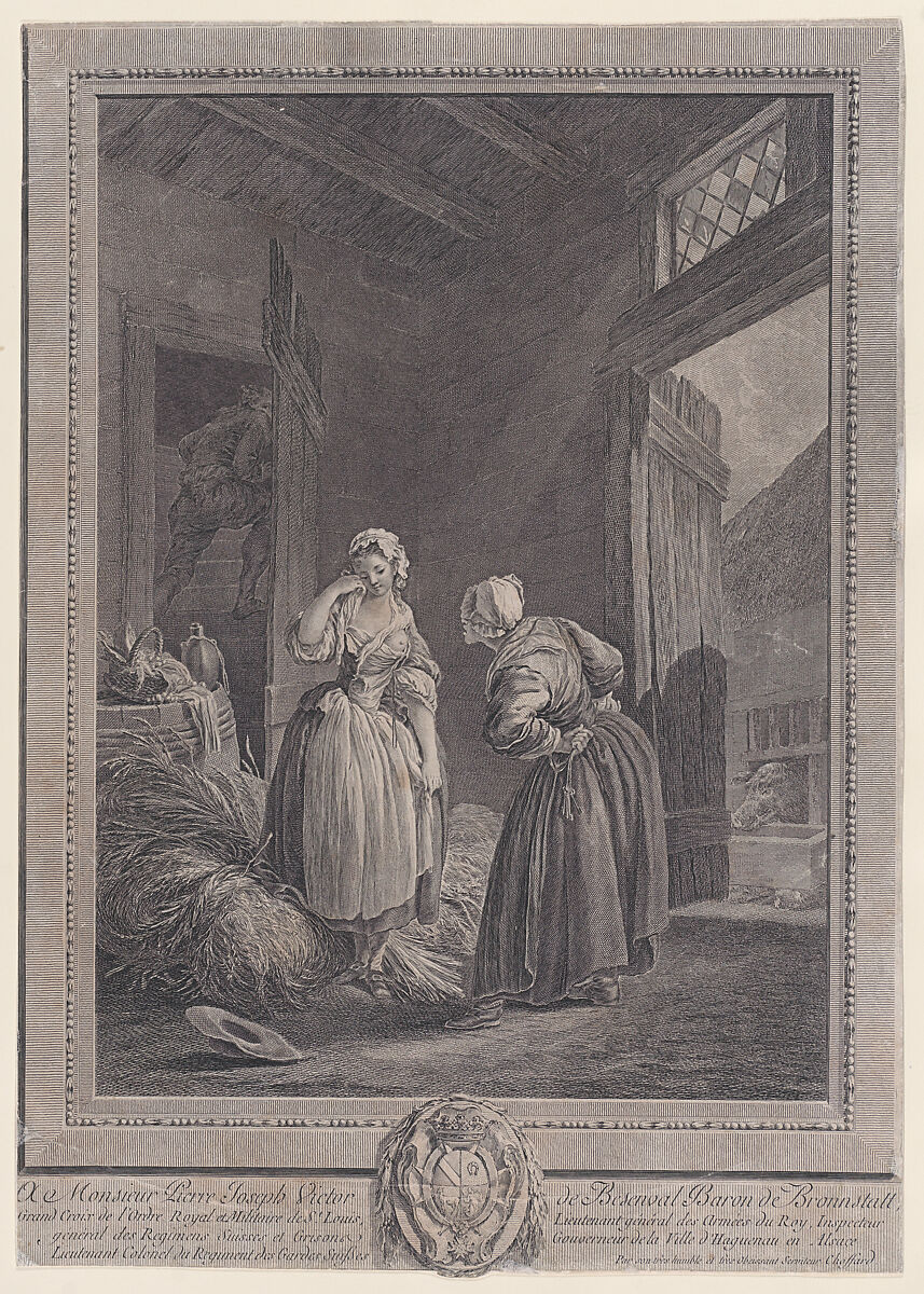 Les amants surpris, After Pierre Antoine Baudouin (French, Paris 1723–1769 Paris), Engraving 