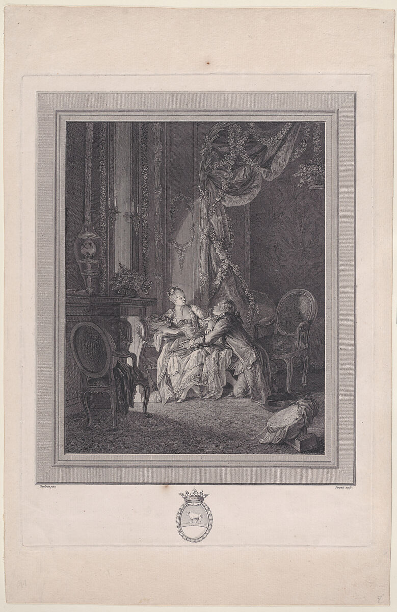 Le danger du tête-à-tête, After Pierre Antoine Baudouin (French, Paris 1723–1769 Paris), Etching and engraving 