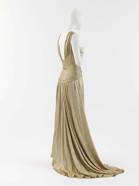 Evening dress, House of Chanel (French, founded 1910), silk, metal, French