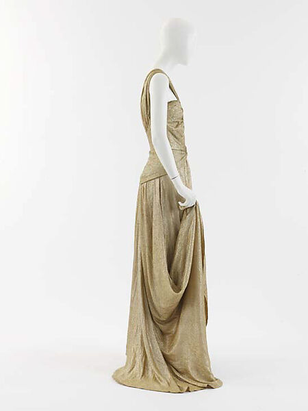 Evening dress, House of Chanel (French, founded 1910), silk, metal, French