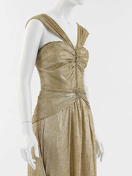 Evening dress, House of Chanel (French, founded 1910), silk, metal, French