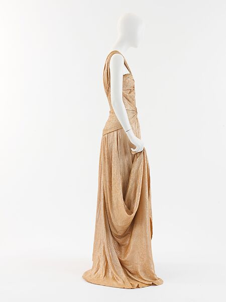 Evening dress, House of Chanel (French, founded 1910), silk, metal, French 