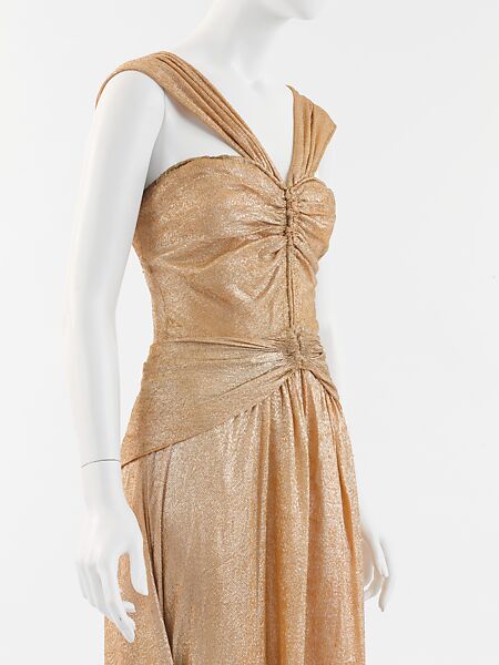 Evening dress, House of Chanel (French, founded 1910), silk, metal, French