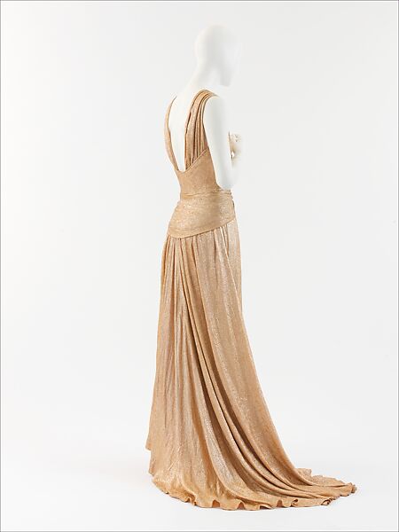 Evening dress, House of Chanel (French, founded 1910), silk, metal, French
