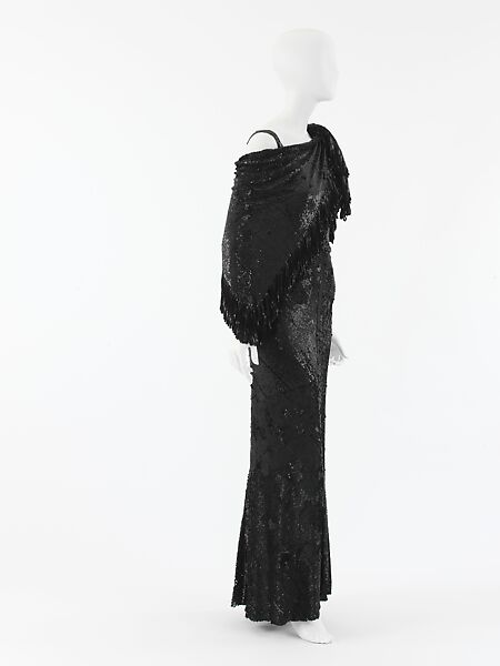 Evening ensemble, House of Chanel (French, founded 1910), silk, rayon, plastic, French