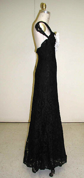Evening dress, House of Chanel (French, founded 1910), silk, rayon, horsehair, linen, French