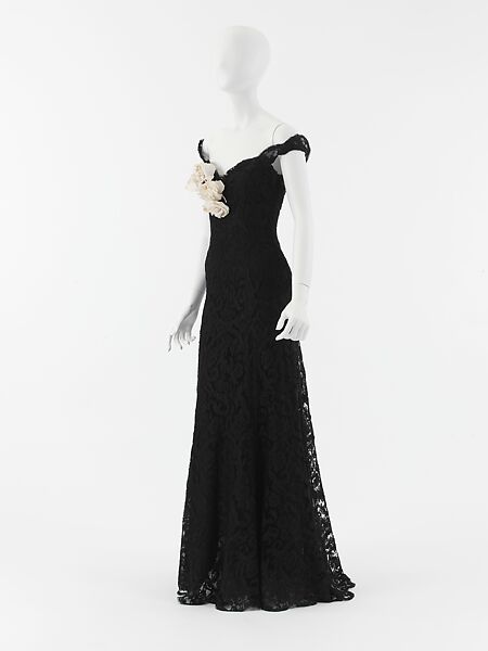 Evening dress, House of Chanel (French, founded 1910), silk, rayon, horsehair, linen, French