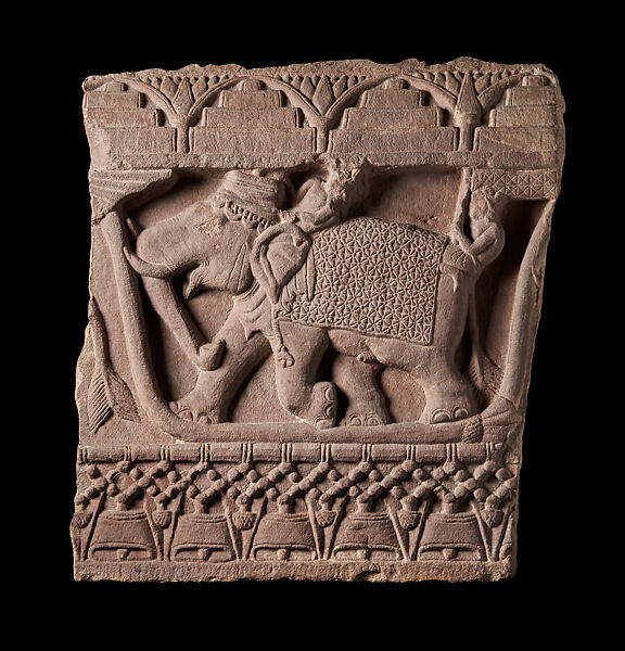 Elephant Carrying Relics, Red sandstone, India (Bharhut) 