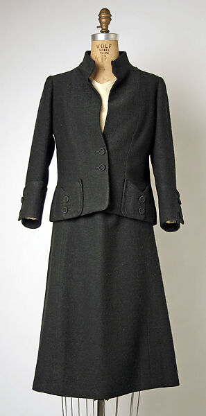 Suit, House of Chanel (French, founded 1910), (a, b) wool; (c) cotton, French 