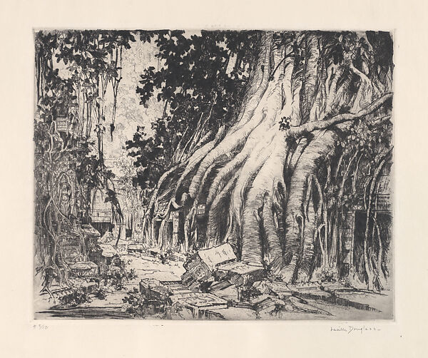 Inner Court Ta Prohm, Lucille Sinclair Douglass (American, Tuskegee, Alabama 1878–1935 Andover, Massachusetts), Etching 