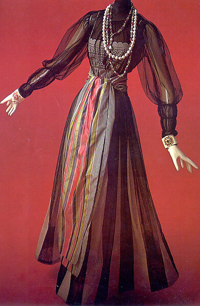 Evening dress, House of Chanel (French, founded 1910), silk, cotton, rayon, French