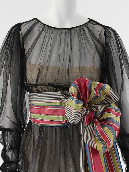 Evening dress, House of Chanel (French, founded 1910), silk, cotton, rayon, French