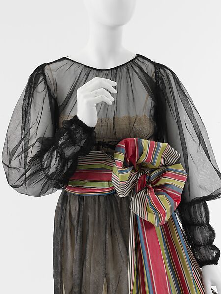 Evening dress, House of Chanel (French, founded 1910), silk, cotton, rayon, French