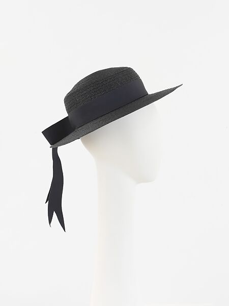 Ensemble, House of Chanel (French, founded 1910), wool, cotton, silk, metal, straw, French