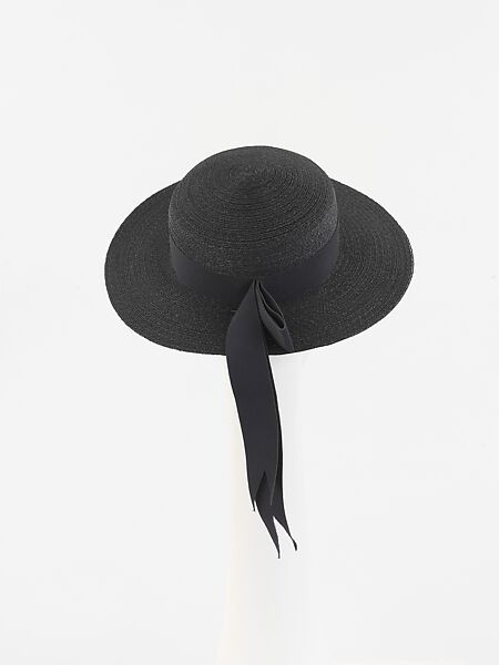 Ensemble, House of Chanel (French, founded 1910), wool, cotton, silk, metal, straw, French