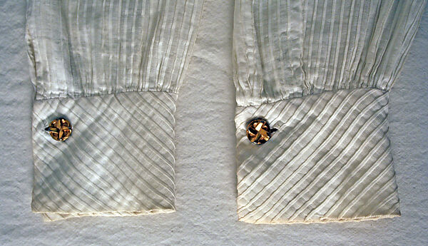 Ensemble, House of Chanel (French, founded 1910), wool, cotton, silk, metal, straw, French