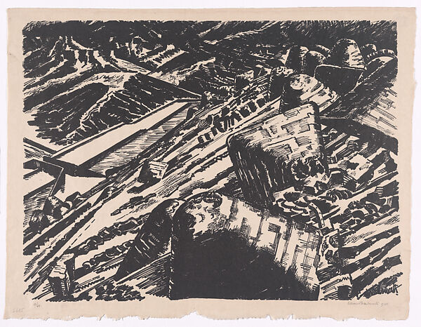 Ladle Slag, Old Hill, 2, Edward Alexander Wadsworth (British, Cleckheaton, West Yorkshire 1889–1949), Lithograph 