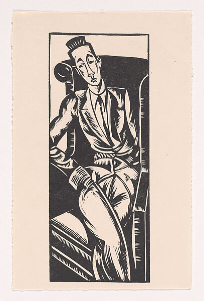 Portrait of Rupert Doone, Edward Alexander Wadsworth (British, Cleckheaton, West Yorkshire 1889–1949), Woodcut 