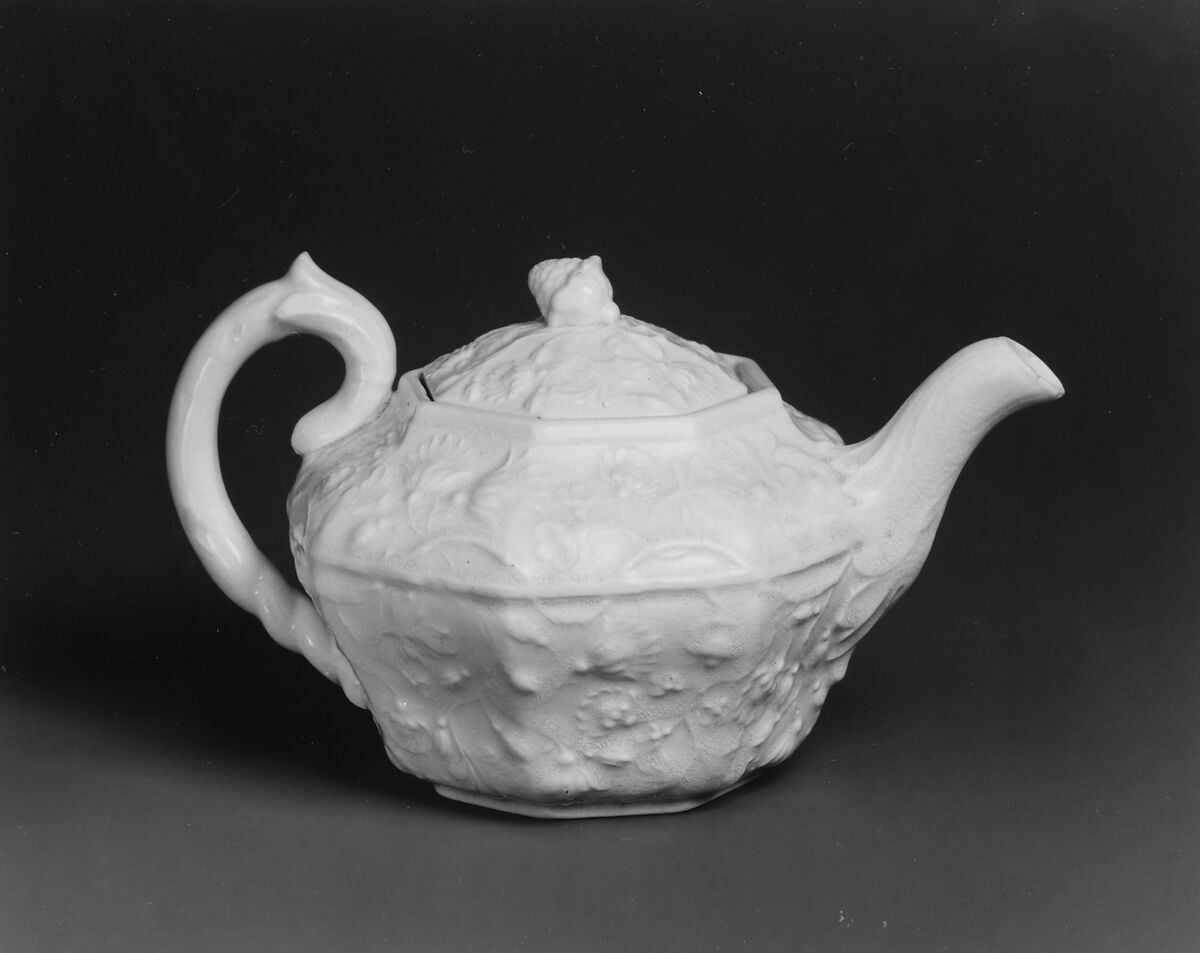 Teapot, American Pottery Manufacturing Company (American, 1833–ca. 1854), Earthenware, American