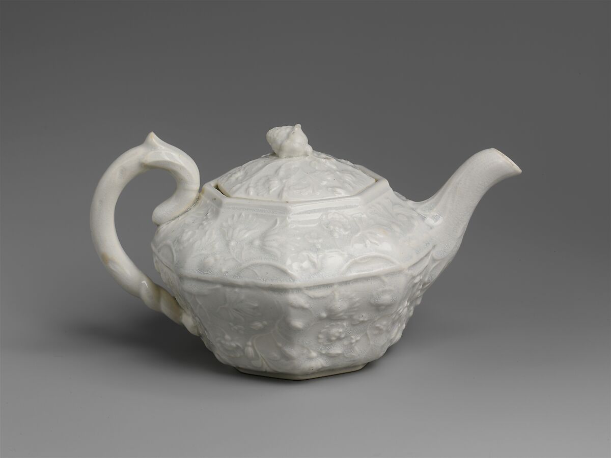 Teapot, American Pottery Manufacturing Company (American, 1833–ca. 1854), Earthenware, American
