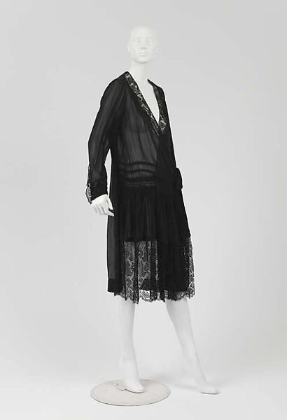 Afternoon dress, Attributed to House of Chanel (French, founded 1910), silk, French 