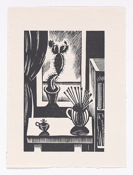 Still Life, Edward Alexander Wadsworth (British, Cleckheaton, West Yorkshire 1889–1949), Woodcut 