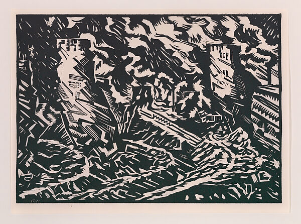 Tarmac, Edward Alexander Wadsworth  British, Woodcut