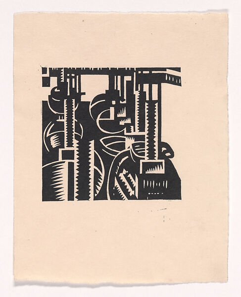 Tugs, Edward Alexander Wadsworth (British, Cleckheaton, West Yorkshire 1889–1949), Woodcut 