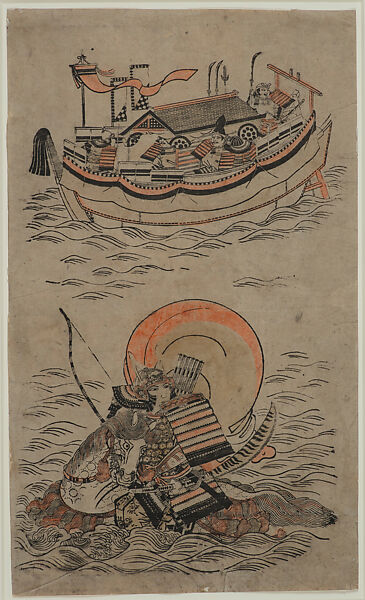 Taira no Atsumori in the Battle of Ichinotani, Attributed to Sugimura Jihei (active ca. 1681–97), Woodblock print (tan-e); vertical ō-ōban, Japan 