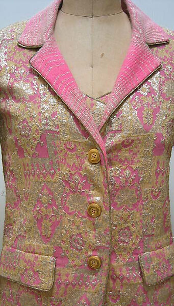 Cocktail ensemble, House of Chanel (French, founded 1910), silk, metallic, wool, French
