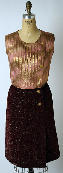 Cocktail ensemble, House of Chanel (French, founded 1910), metallic, French