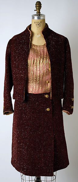 Cocktail ensemble, House of Chanel (French, founded 1910), metallic, French