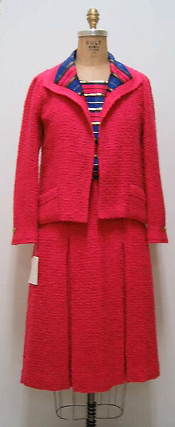 Ensemble, House of Chanel (French, founded 1910), wool, silk, French 