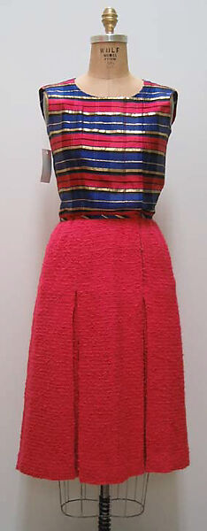 Ensemble, House of Chanel (French, founded 1910), wool, silk, French