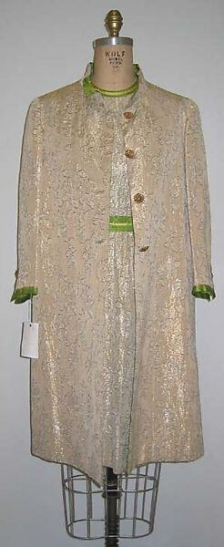 Cocktail ensemble, House of Chanel (French, founded 1910), silk, metallic, French 
