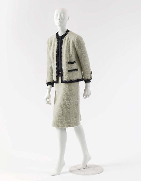 Suit, House of Chanel (French, founded 1910), wool, silk
c) silk
d,e) metal, French