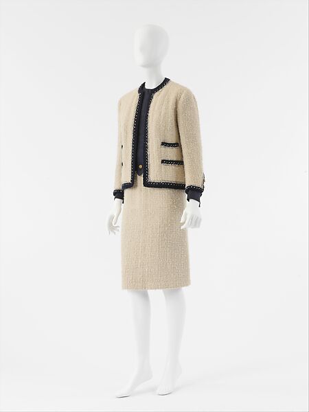 Suit, House of Chanel (French, founded 1910), wool, silk
c) silk
d,e) metal, French