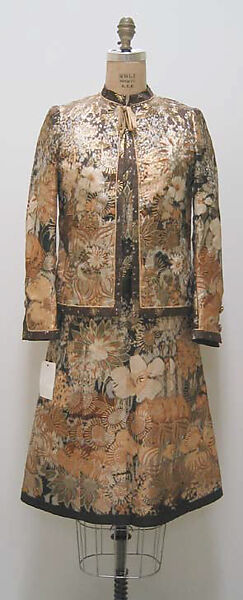 Cocktail suit, House of Chanel (French, founded 1910), silk, metallic thread, French 
