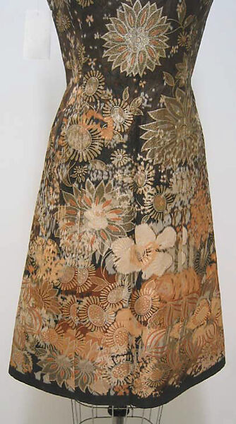 Cocktail suit, House of Chanel (French, founded 1910), silk, metallic thread, French