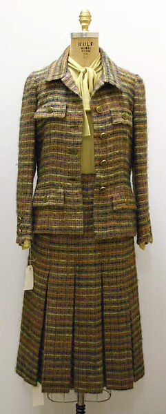 Suit, House of Chanel (French, founded 1910), (a, b) wool; (c) silk, French 