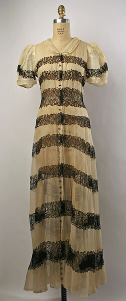 Dinner dress, Copy of House of Paquin (French, 1891–1956), cotton, American 