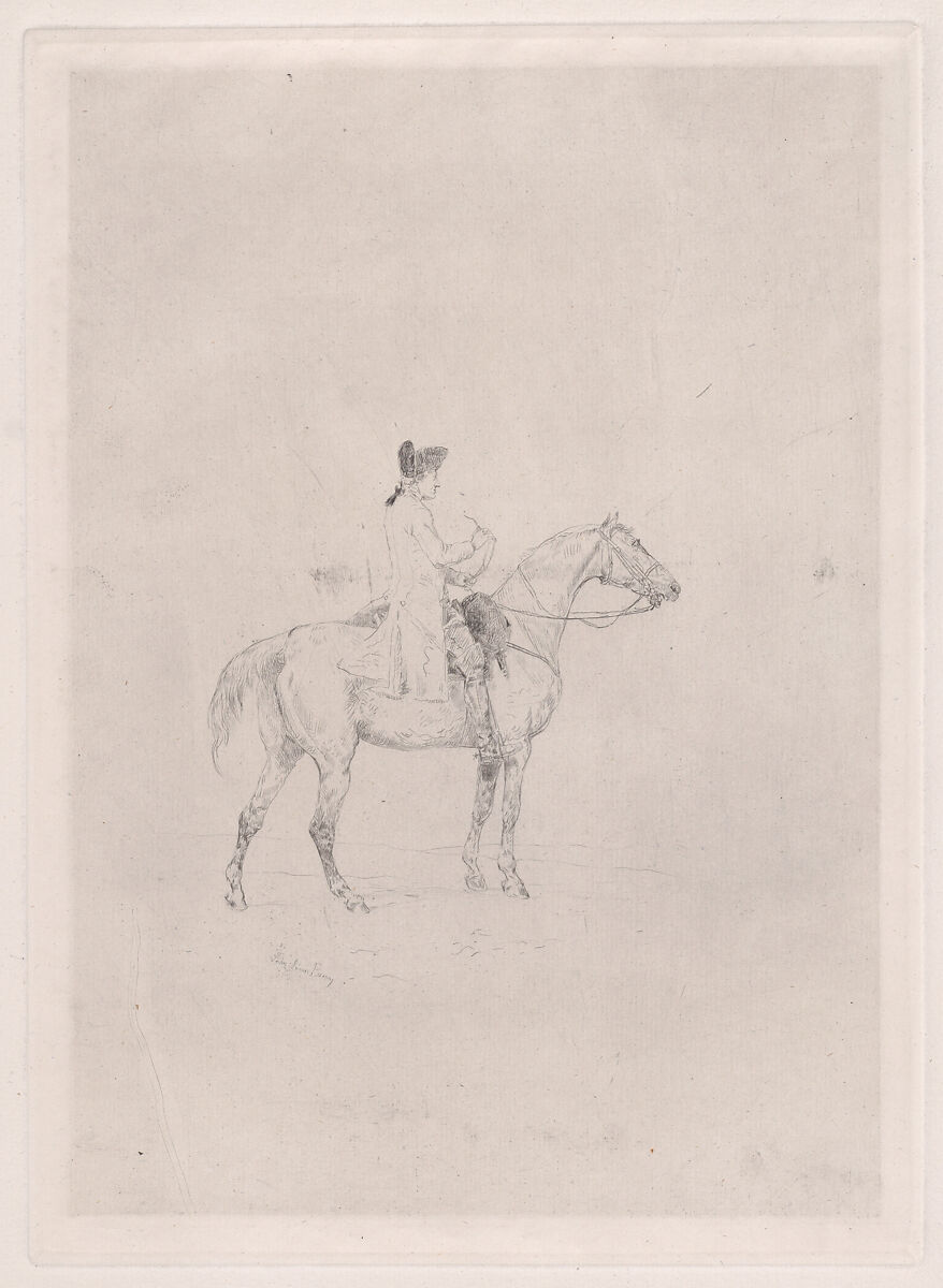 A rider, John-Lewis Brown (French, Bordeaux 1829–1890 Paris), Etching 