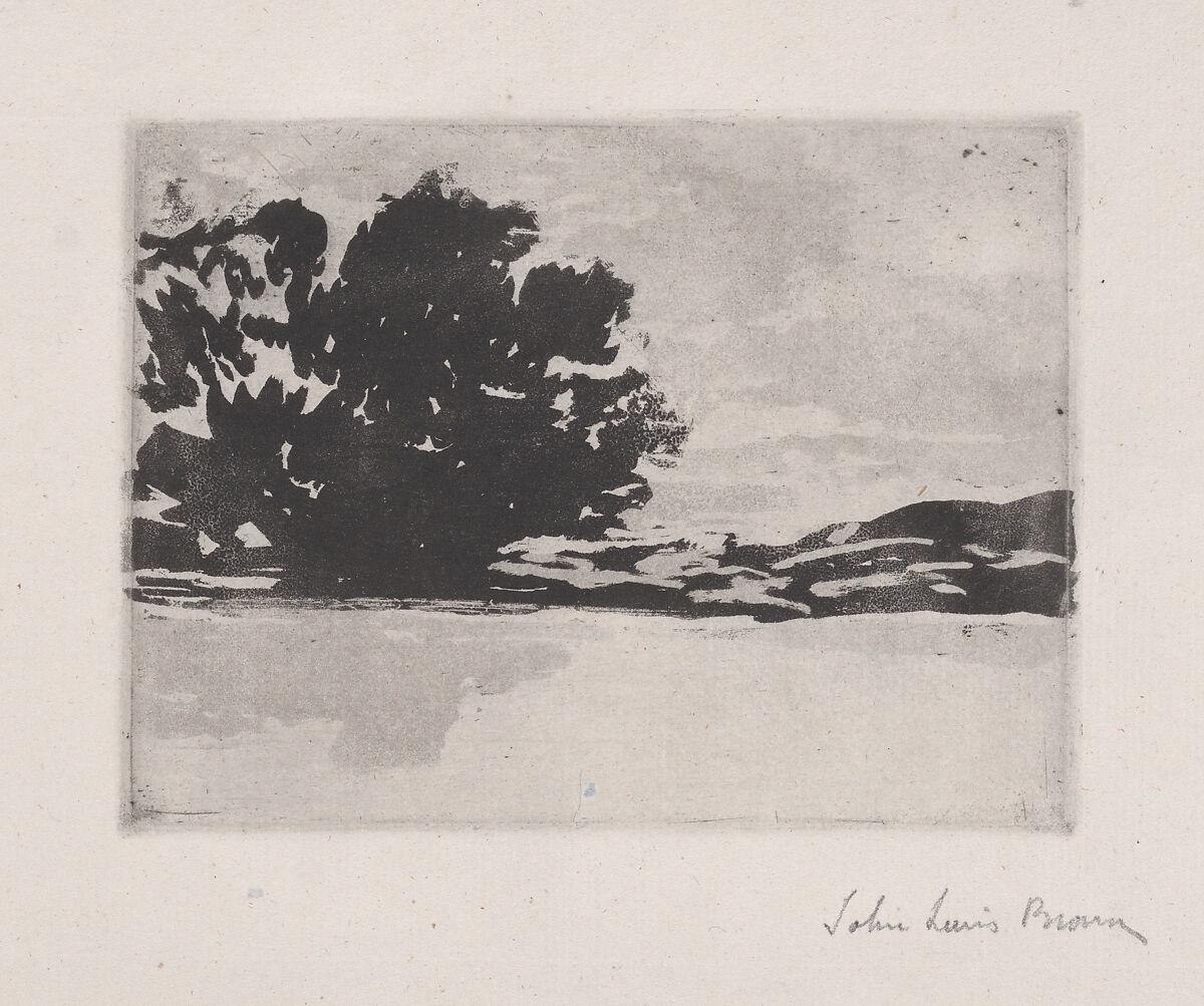 Paysage, John-Lewis Brown (French, Bordeaux 1829–1890 Paris), Aquatint 