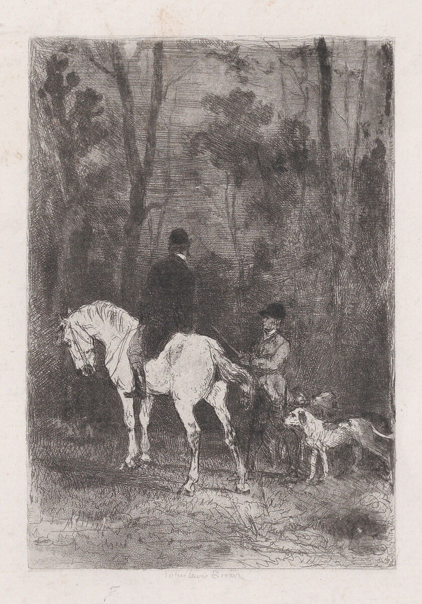 Chasseurs, John-Lewis Brown (French, Bordeaux 1829–1890 Paris), Aquatint 