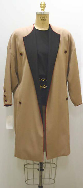 Ensemble, House of Chanel (French, founded 1910), a,b) wool
c) silk
d) metal, French 
