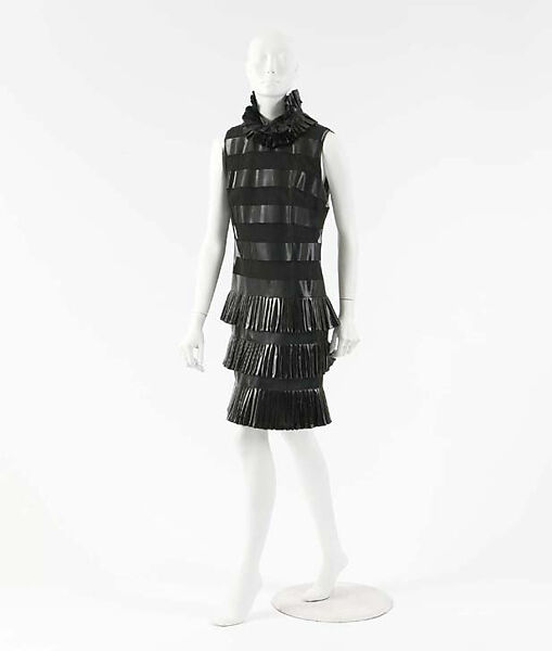 Dress, House of Chanel (French, founded 1910), synthetic fiber, plastic (vinyl), French