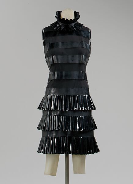 Dress, House of Chanel (French, founded 1910), synthetic fiber, plastic (vinyl), French