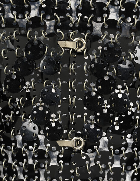 Dress, Paco Rabanne (French, born Spain 1934–2023), plastic (cellulose acetate), metal, French