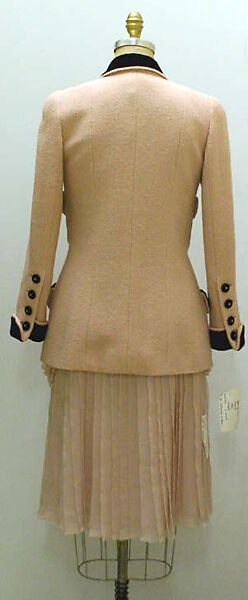 Ensemble, House of Chanel (French, founded 1910), (a) silk; (b) wool; (c) silk, French