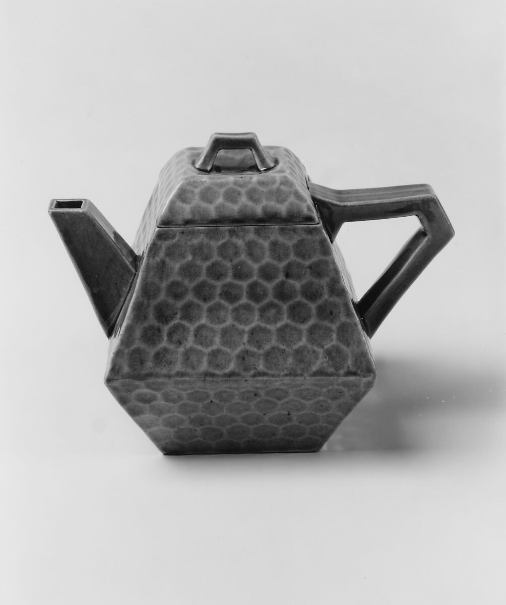 Teapot, Chelsea Keramic Art Works (1872–1889), Earthenware, American 